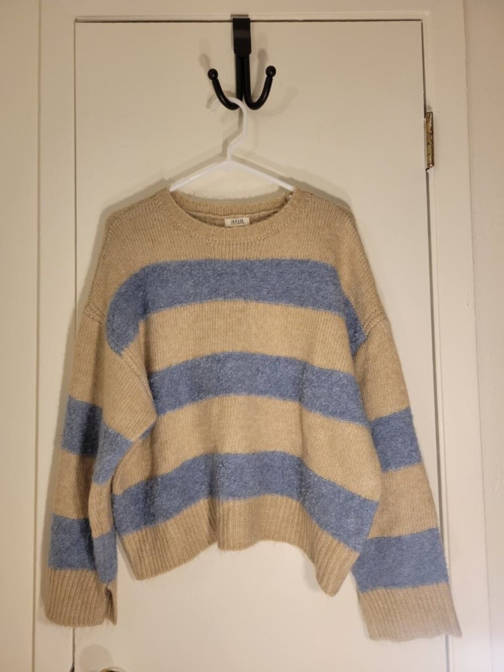 Boho Tan and Blue Sweater